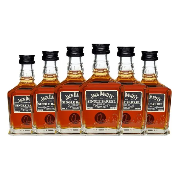 Whisky Bourbon Jack Daniel's Single Barrel — Barrica Única, Selection — Selección Reserva Botellín Miniatura 5 cl (Caja de 6 unidades)