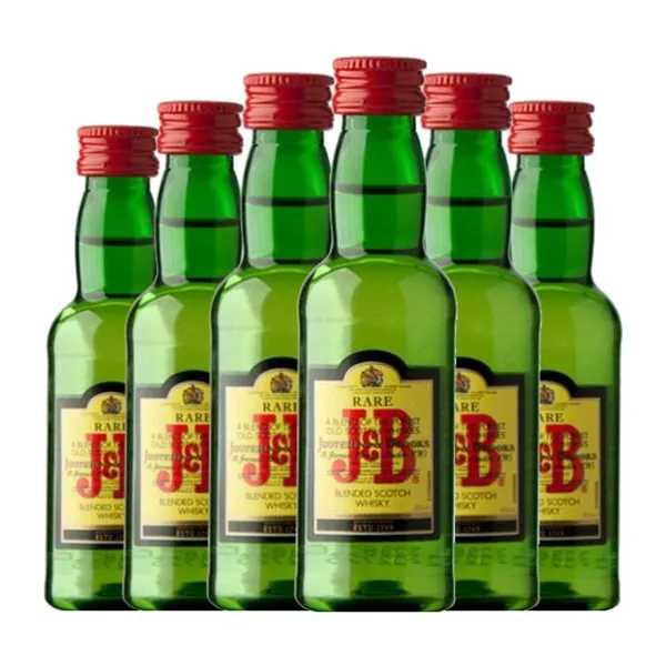 Whisky Blended J&B Botellín Miniatura 5 cl (Caja de 6 unidades)