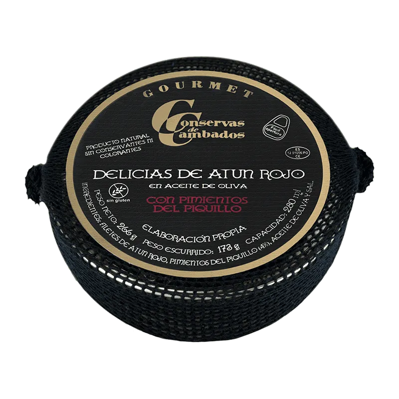Delicias atún rojo con pimiento piquillo en aceite oliva Rías Gallegas 266g