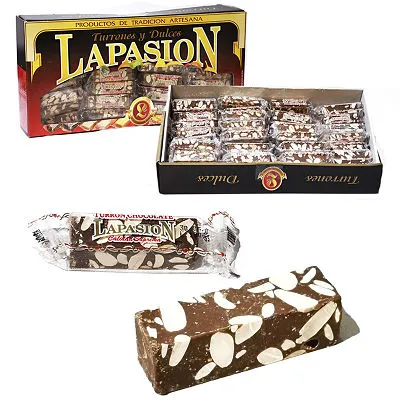Turrón de chocolate con almendras en porciones bolsa de 2,5 kg