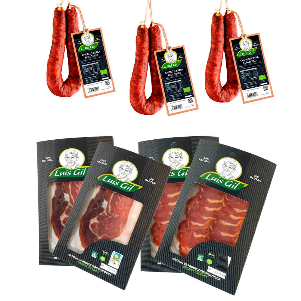 Pack chorizo extra + chorizo picante + sobres lomo + sobres jamón