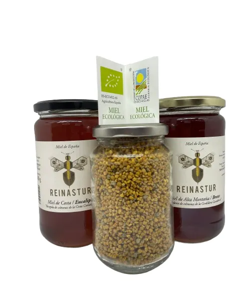 Pack Gourmet 1 - Miel Eucalipto 800 g + Miel Brezo 800 g + Polen 240 g