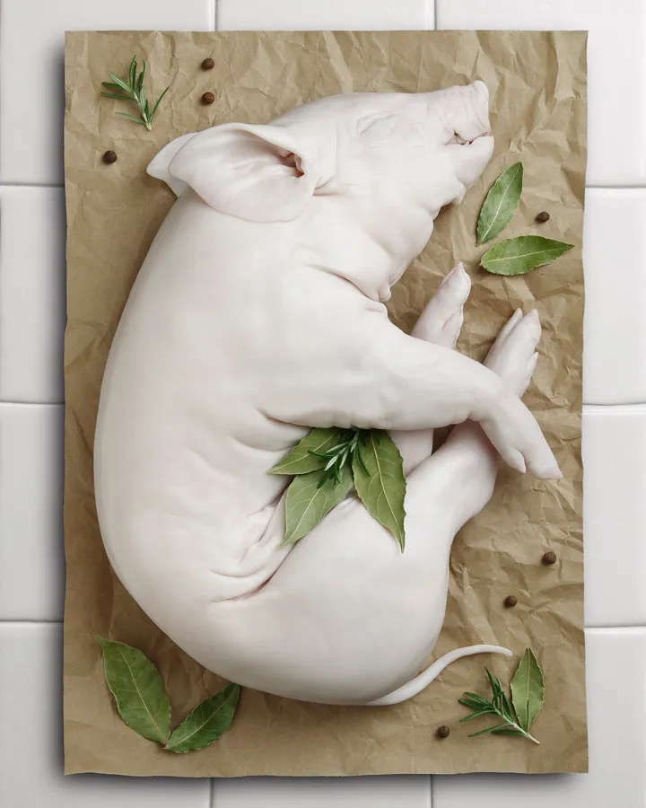 Cochinillo por medios para Asar