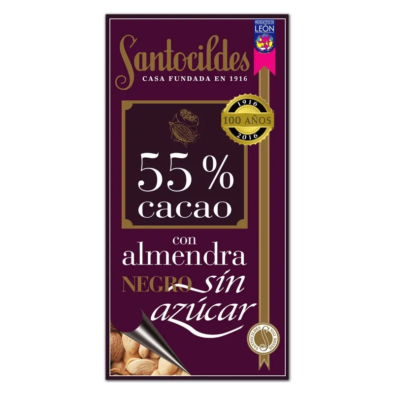 Chocolate 55% con almendras sin azucar 200g