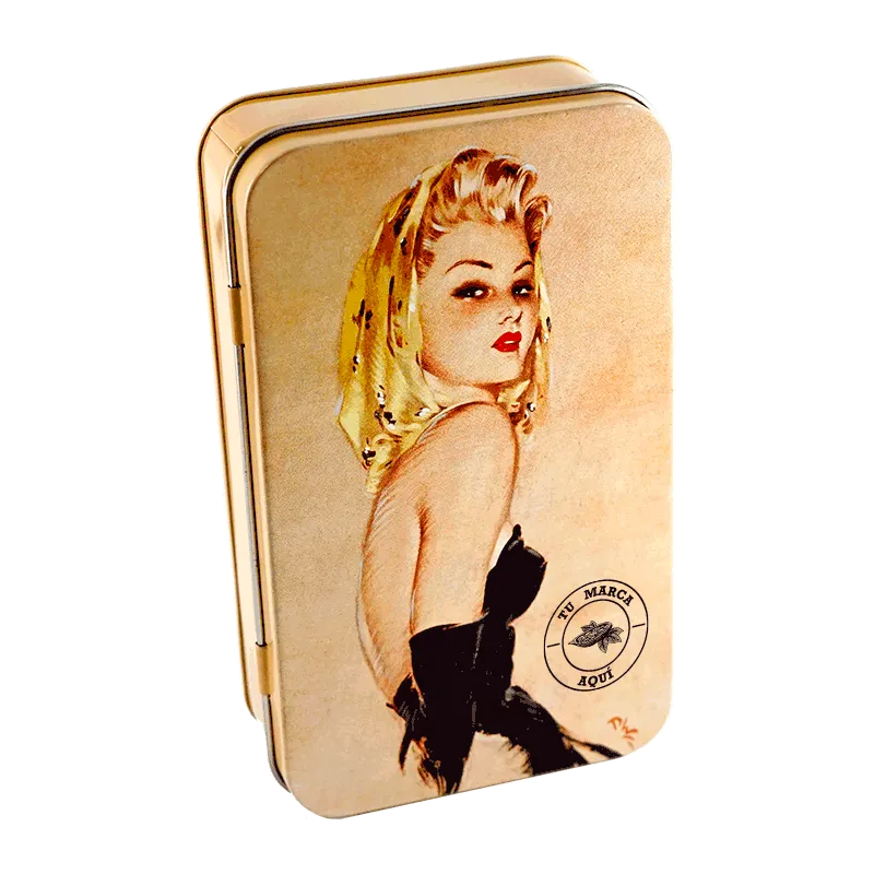 Lata personalizada de bombones praliné leche 'Golden Girl' 132g