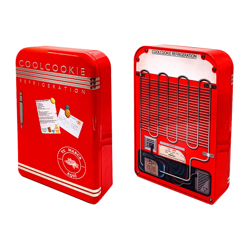 Lata personalizada de bombones praliné leche 'Frigorífico Retro' 450g