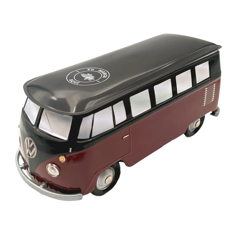 Lata personalizada de bombones praliné leche 'Furgoneta Volkswagen granate' 150g