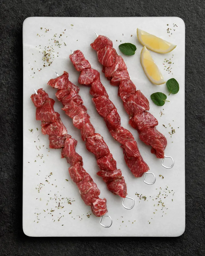 Brocheta de presa de cerdo Duroc al limón