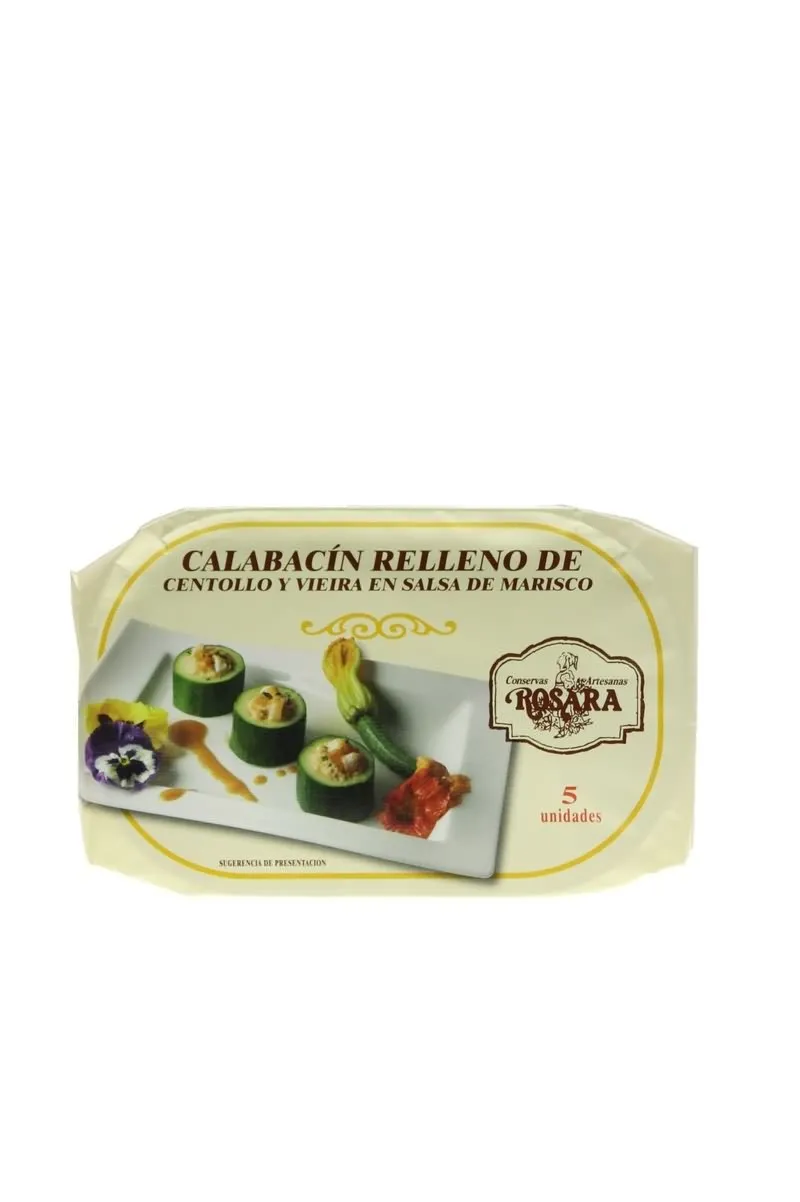 Calabacín relleno centollo y vieira