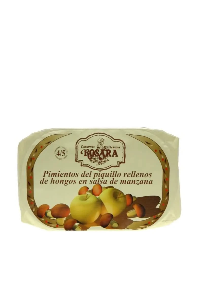 Pimiento relleno de hongos y manzana