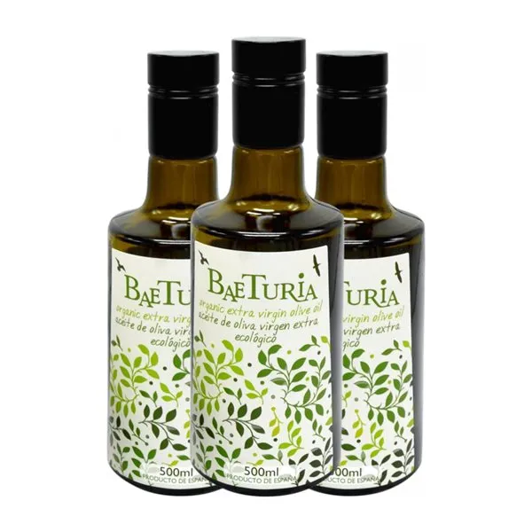 Aceite de Oliva Baeturia Organic Veridis Morisca AOVE Virgen Extra Botella Medium 50 cl (Caja de 3 unidades)