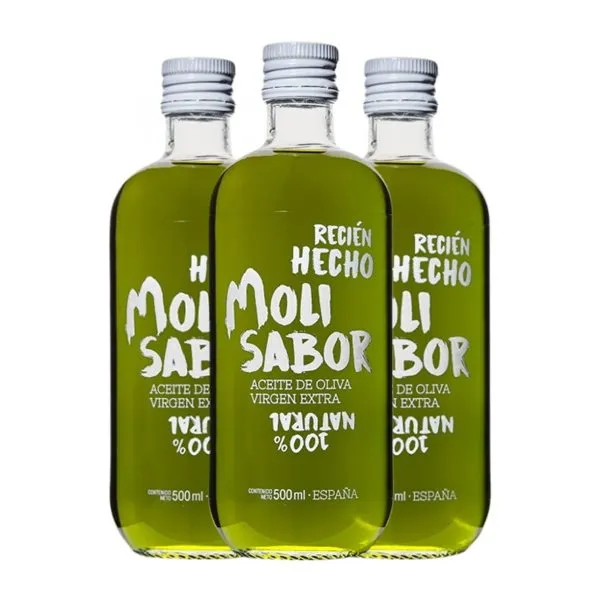 Aceite de Oliva Oleícola Jaén Molisabor Picual Primer Día de Cosecha, AOVE Virgen Extra Botella Medium 50 cl (Caja de 3 unidades)