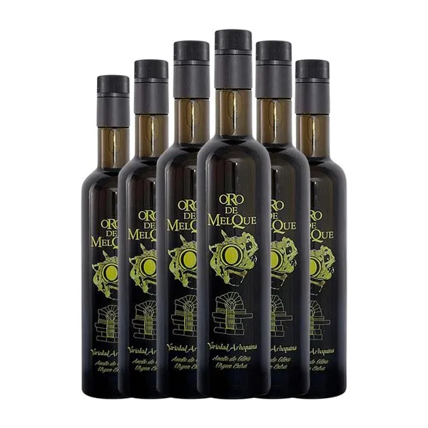 Aceite de Oliva Oro de Melque Arbequina AOVE Virgen Extra Botella Medium 50 cl Vidrio (Caja de 6 unidades)