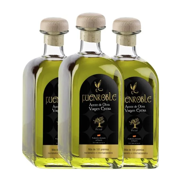 Aceite de Oliva Potosí 10 Fuenroble Picual Sierra de Segura Frasca, AOVE Virgen Extra Botella Medium 50 cl Vidrio (Caja de 3 unidades)