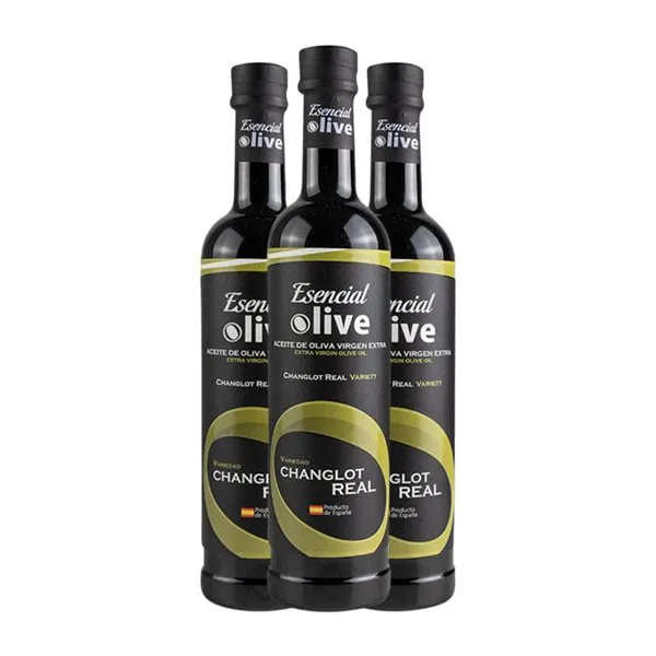 Aceite de Oliva San Francisco Esencial Olive Changlot Real AOVE Virgen Extra Botella Medium 50 cl (Caja de 3 unidades)