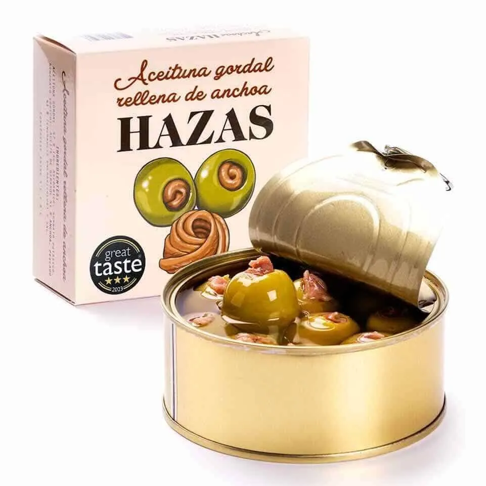 Aceitunas Rellenas de Anchoas Hazas