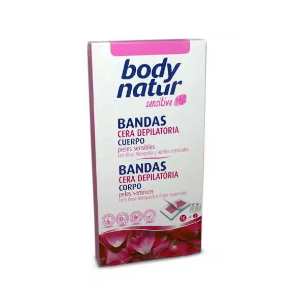 Body Natur Bandas de Cera Piel Sensible Rosa Mosqueta