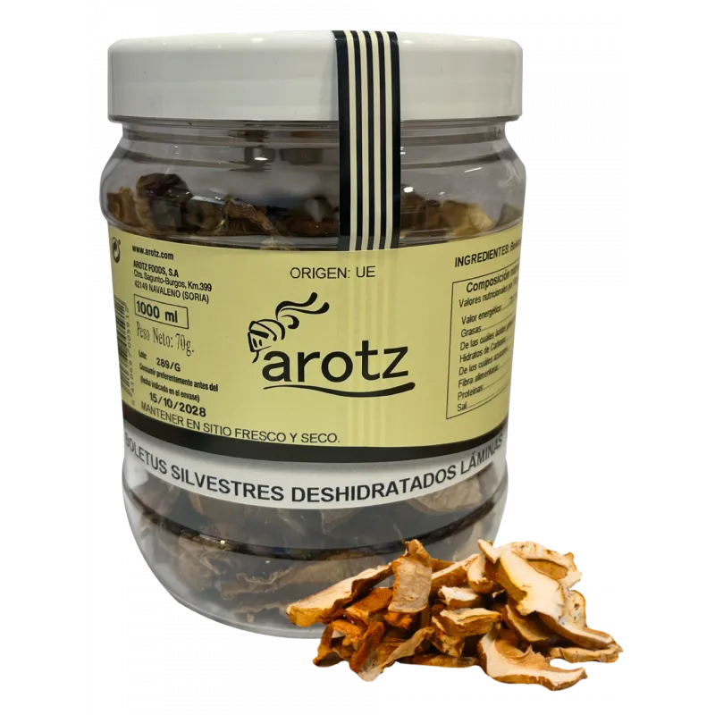 Boletus Deshidratado Laminas Bote 1L