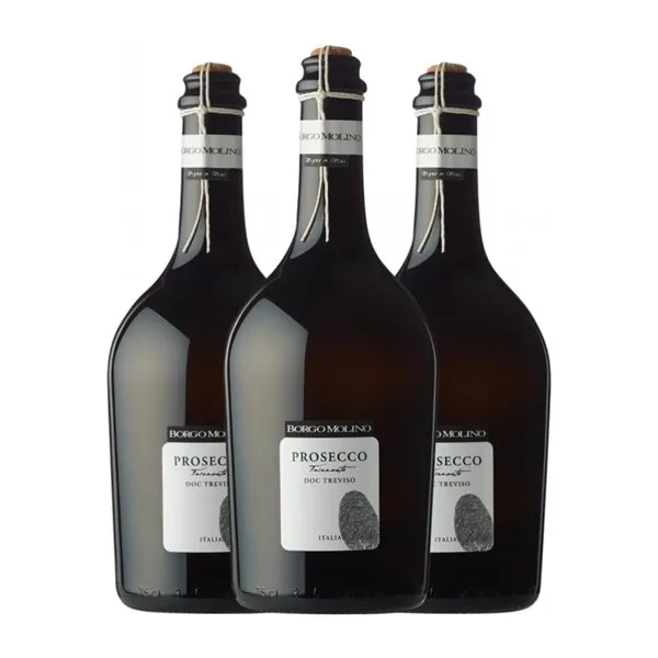 Borgo Molino Spago Glera Brut Prosecco Frizzante — Espumoso de Aguja 75 cl Espumoso Blanco (Caja de 3 unidades)