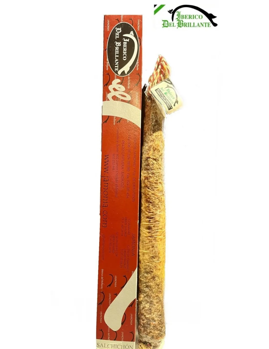 Caja regalo Salchichón Ibérico de Bellota extremeño IBÉRICO DEL BRILLANTE. Peso 1 kg