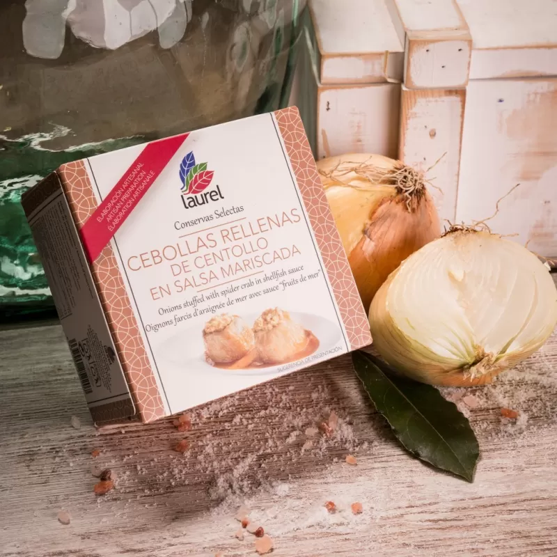 CEBOLLAS RELLENAS DE CENTOLLO EN SALSA MARISCADA (400 g.)