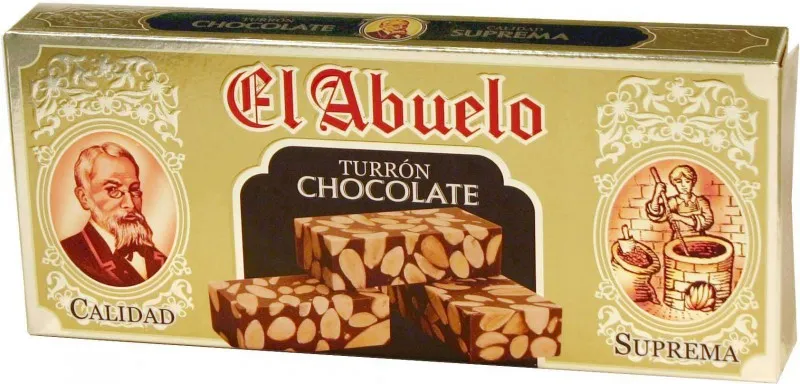 Turrón Chocolate con Almendra El Abuelo