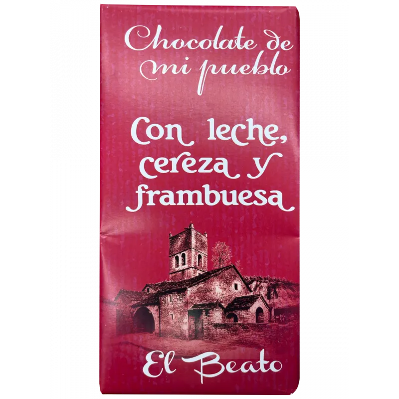 Chocolate artesano con leche, cereza y frambuesa