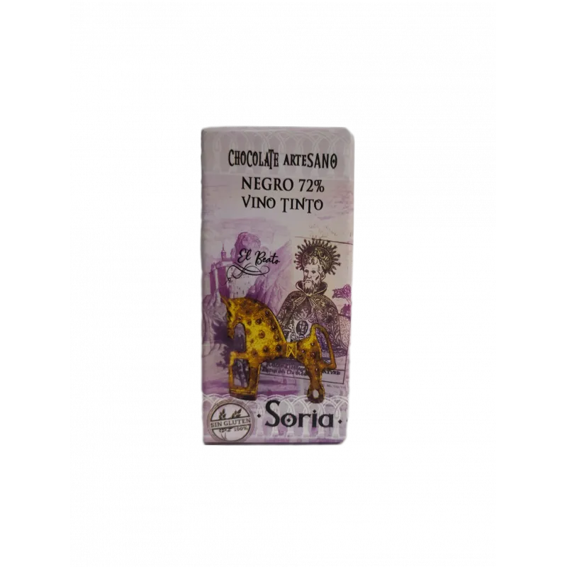 Chocolate artesano negro 72% vino tinto
