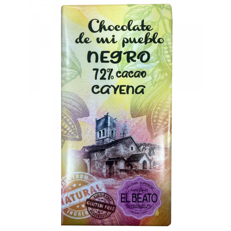 Chocolate Artesano Negro con cayena