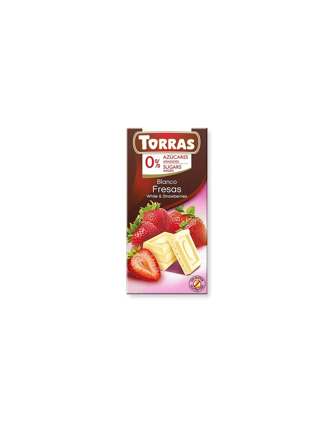 Chocolate blanco con Fresas sin azúcar 75g
