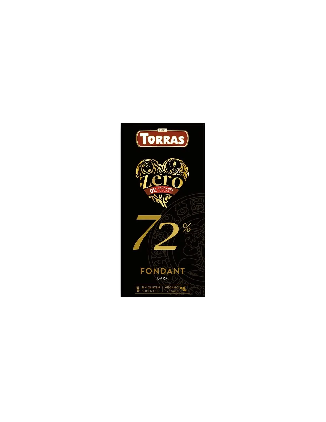 Chocolate negro 72% cacao sin azúcar ZERO 100g