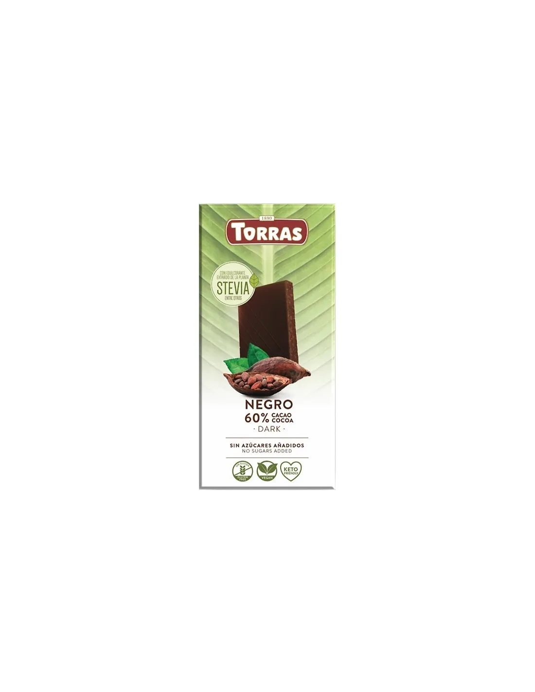 Chocolate Negro 60% cacao con Stevia 100g