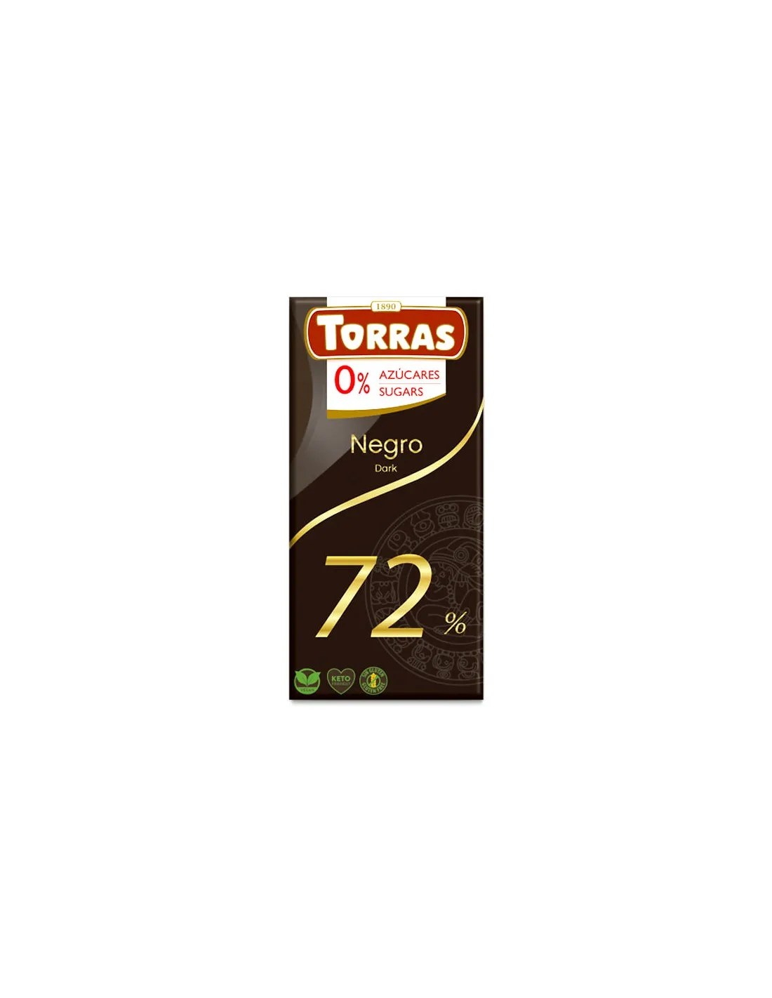 Chocolate negro sin azúcar 72% Cacao 75g