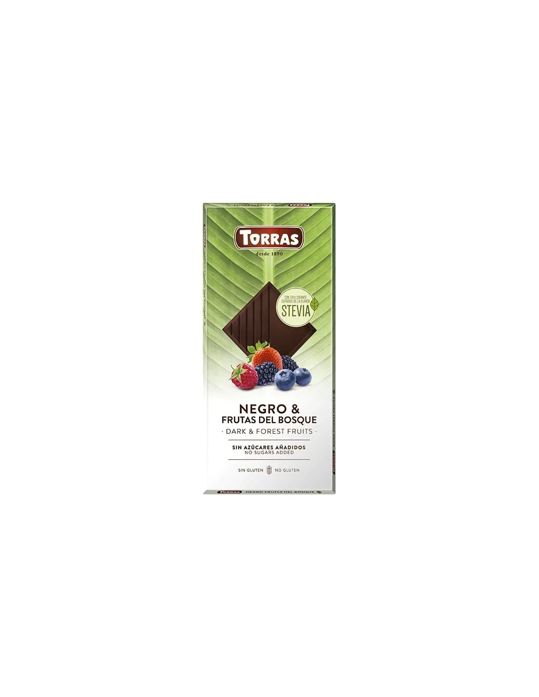 Chocolate negro Stevia con frutas del bosque 125g