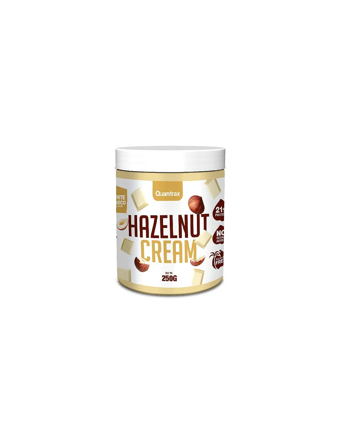 Crema de Avellanas sin azúcar sabor Chocolate Blanco 250g