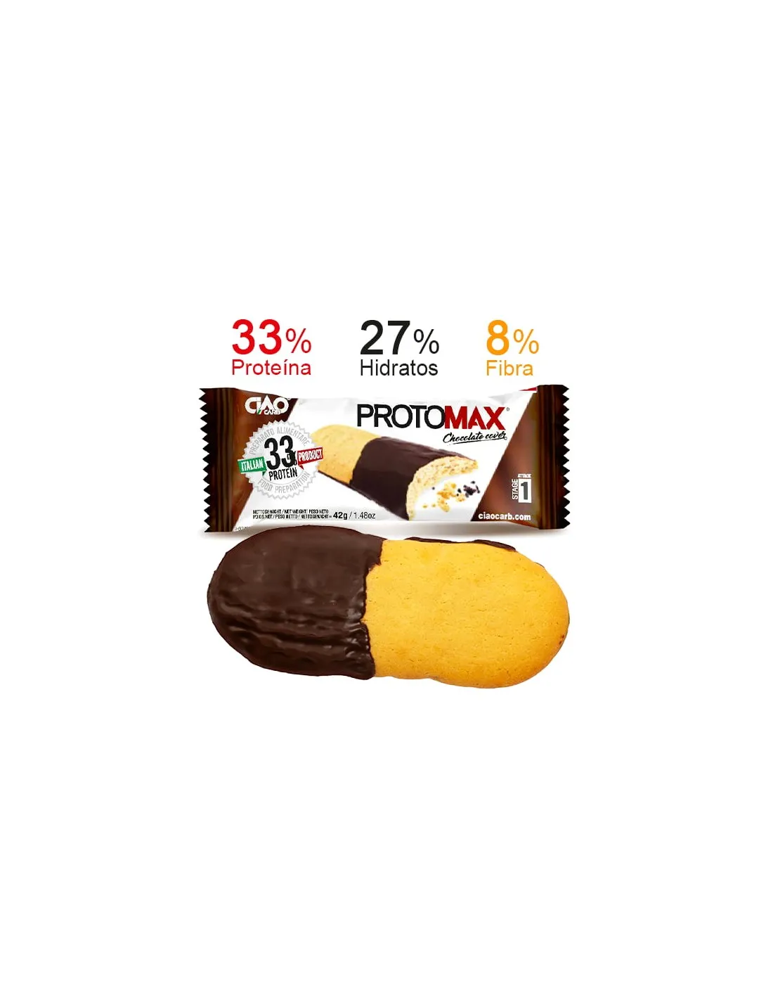 Galletas keto con chocolate PROTOMAX CHOCO 42g