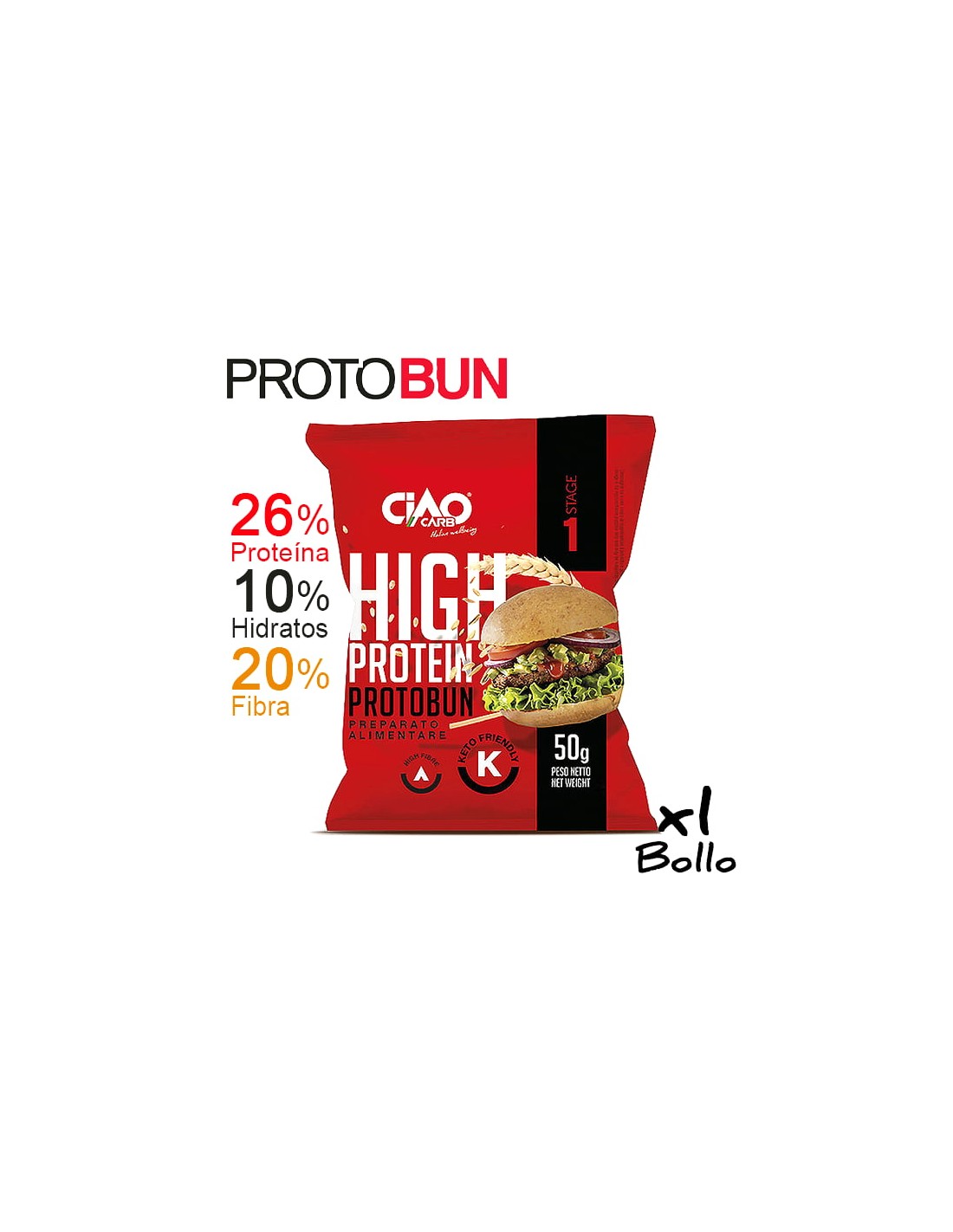 Bollo proteico PROTOBUN Fase 1 - 50g