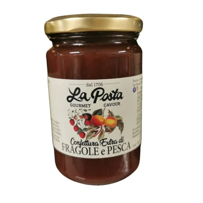 Mermelada extra de fresa y melocotón La Pasta 350g