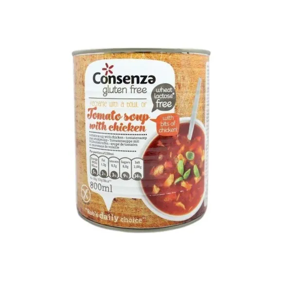 Consenza Gluten Free Tomato Soup with Chicken / Sopa de Tomate con Pollo Sin Gluten 800ml