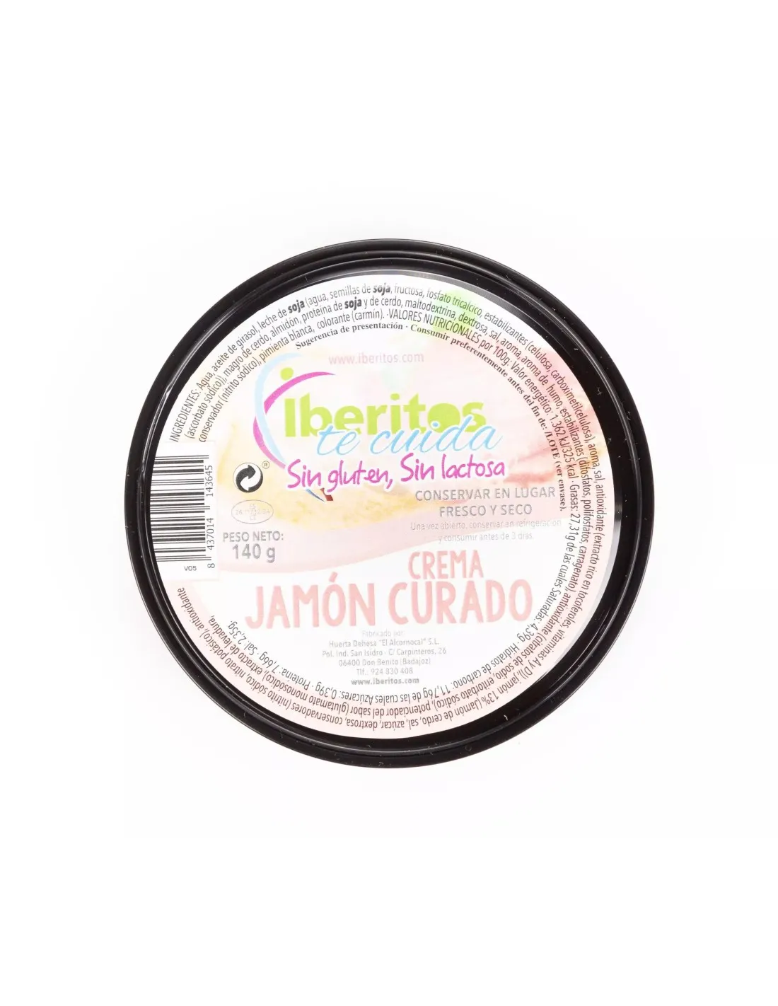 Crema de Jamón Sin Lactosa Lata 140 g. IBERITOS.