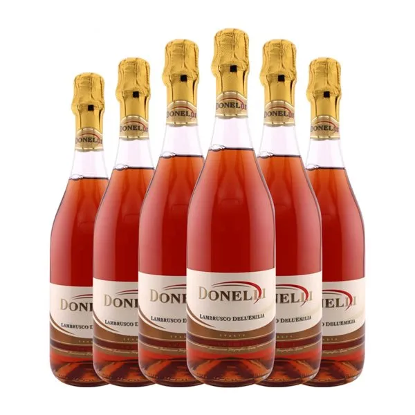 Donelli Lambrusco Emilia Romagna 75 cl Espumoso Rosado (Caja de 6 unidades)