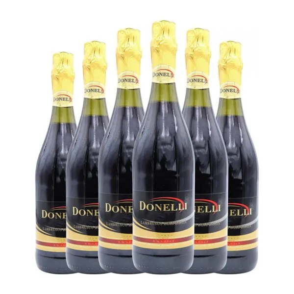 Donelli Lambrusco Emilia Romagna 75 cl Espumoso Tinto (Caja de 6 unidades)