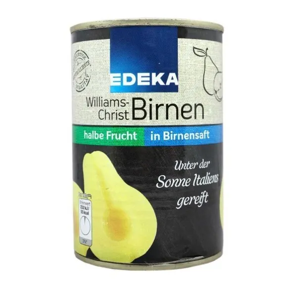 Edeka Williamschrist Birnen in Saft / Peras en su Jugo 410g