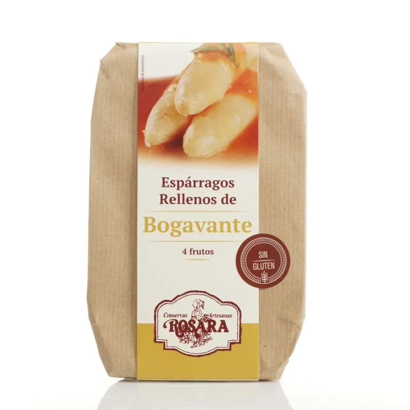 Espárragos rellenos de bogavante (4 frutos)