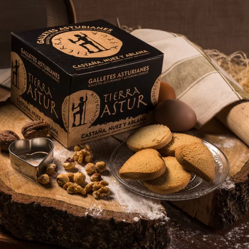 GALLETAS ASTURIANAS DE CASTAÑA, NUEZ Y AVELLANA (400 g.)