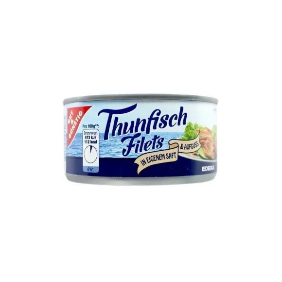 Gut&Günstig Thunfisch Filets in Eigenem Saft & Aufguss / Filetes de Atún en su Jugo 195g