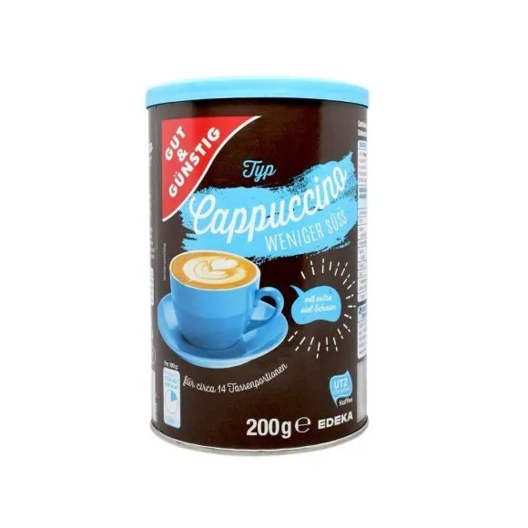 Gut&Günstig Cappuccino weniger süß Getränkepulver / Cappuccino Menos Dulce 200g