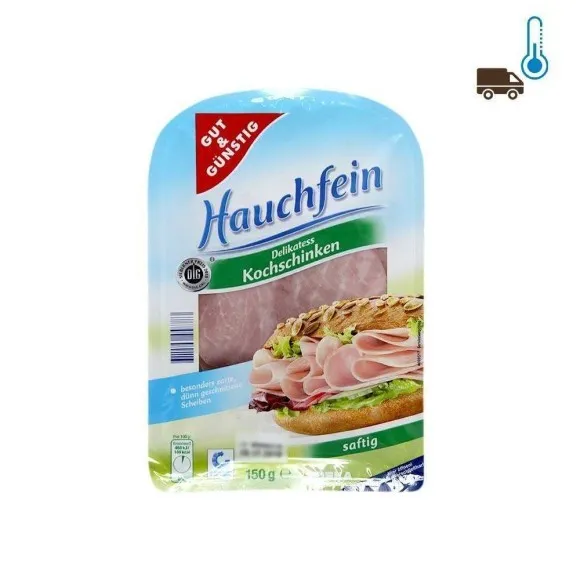 Gut&Günstig Hauchfein Delikatess Kochschinken Saftig / Lonchas de Jamón Cocido Jugoso 150g