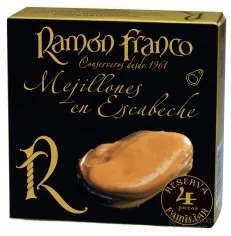 Mejillones En Escabeche GIGANTES “Reserva De Familia” RAMÓN FRANCO 4 Piezas 115g