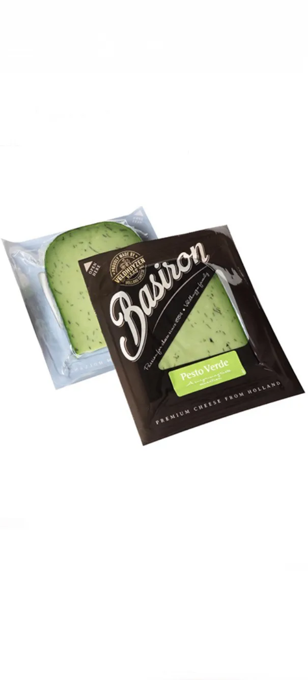 Queso Holandés GOUDA Con Pesto Verde BASIRON 200g